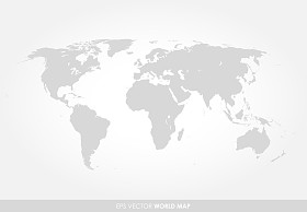 光灰色详细的世界地图图片