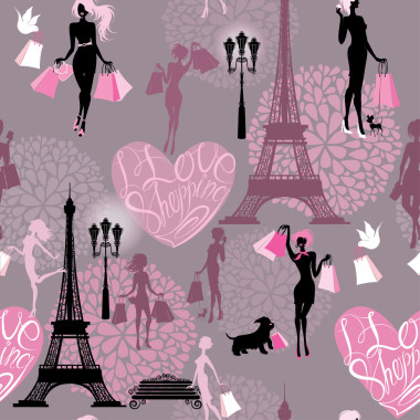 無縫模式-埃菲爾鐵塔的心與書法文字的我