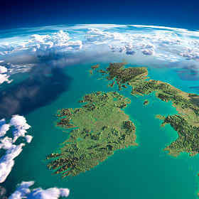行星地球的碎片。爱尔兰和英国