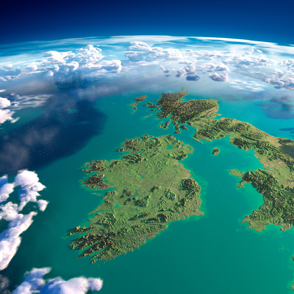 行星地球的碎片。爱尔兰和英国