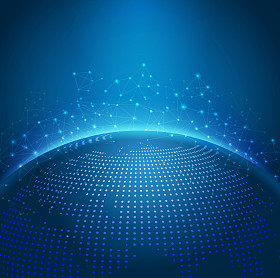 全球技术的网格点数字世界马数字网络