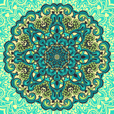 花曼陀罗。抽象元素的设计