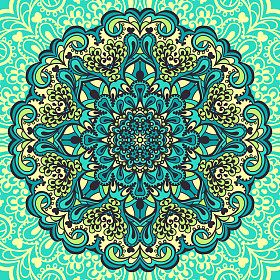 花曼陀罗。抽象元素的设计