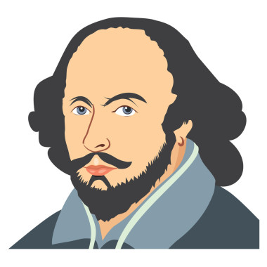 Illustrated photograph of William Shakespeare