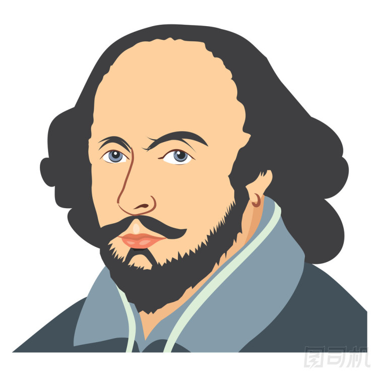 Illustrated photograph of William Shakespeare