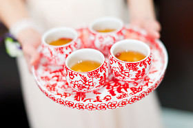 中国茶道杯在婚礼那天照片