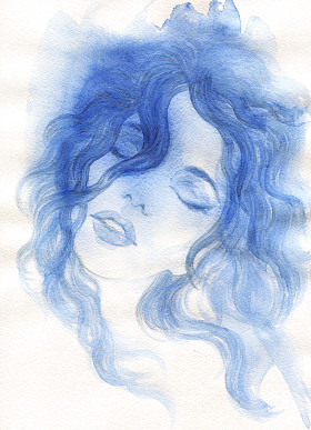抽象水彩画.woman 肖像