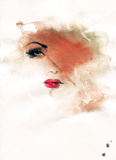 抽象水彩畫.woman 肖像