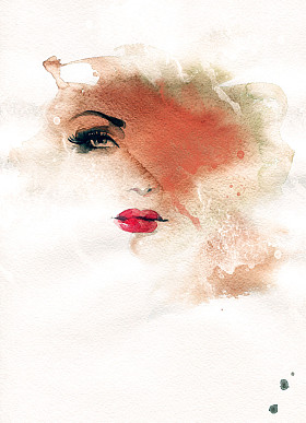 抽象水彩画.woman 肖像