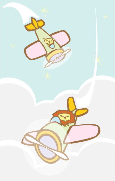 在飛機(jī)的獅子照片