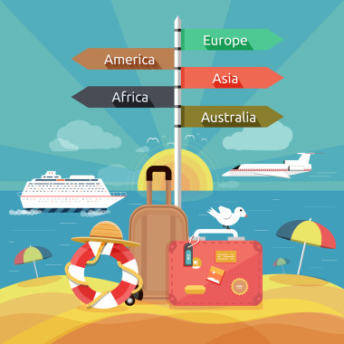 圖標(biāo)集的旅行和規(guī)劃一個(gè)暑假