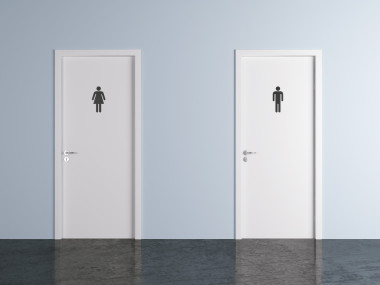 男性和女性性別的廁所門