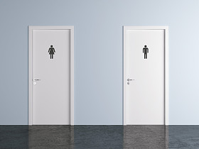 男性和女性性别的厕所门