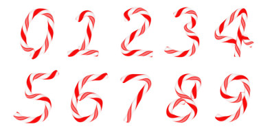 糖蔗字体 0-9 的数字图片