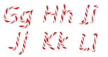 糖蔗字體 g-l 字母隔離照片