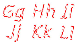 糖蔗字体 g-l 字母隔离照片