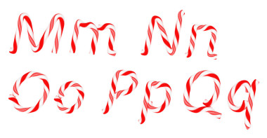 糖蔗字體 m-q 字母隔離