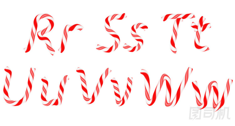 糖蔗字體 r-w 字母隔離圖片