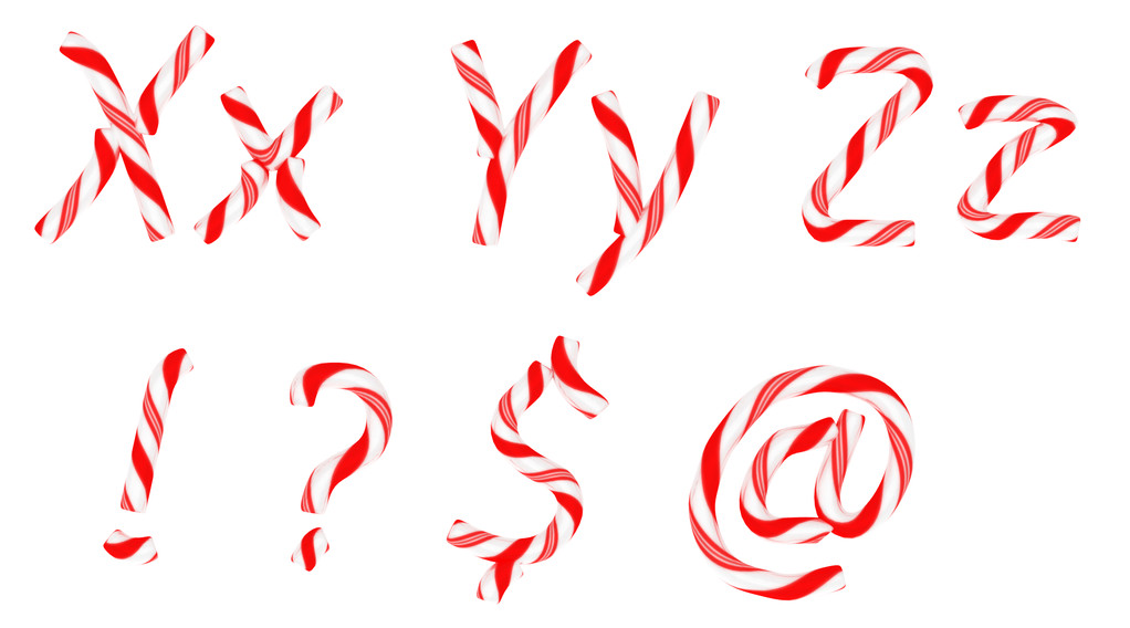 糖蔗字体 x-z 字母和符号