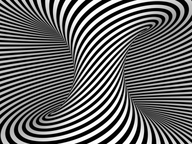 環(huán)面上的黑色和白色的條紋投影