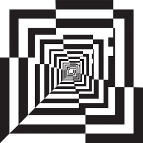 一条黑白浮雕隧道视错觉插图