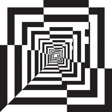 一条黑白浮雕隧道视错觉插图