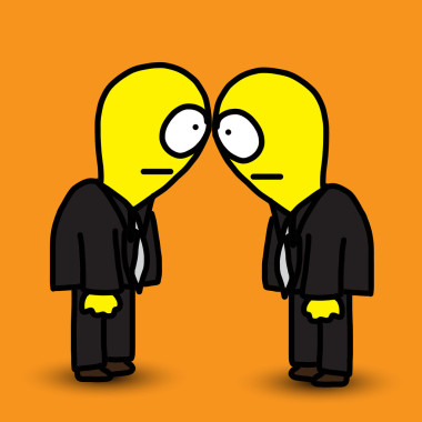 向量的可愛的卡通、 眼神接觸概念、 eps10 插畫