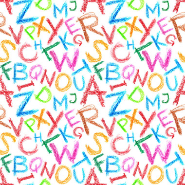 蜡笔字母无缝图片