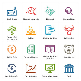 个人和企业财务图标-设置