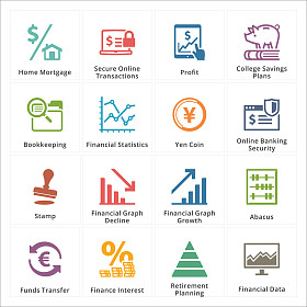 个人和商业财务图标-设置