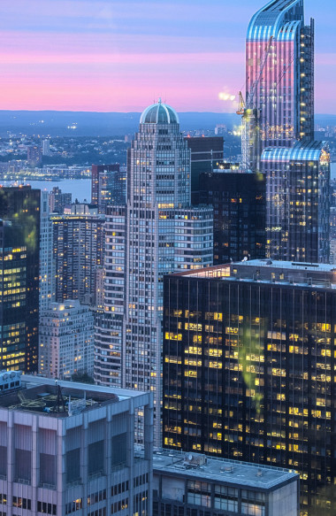 大蘋果直后日落-晚上紐約城圖片