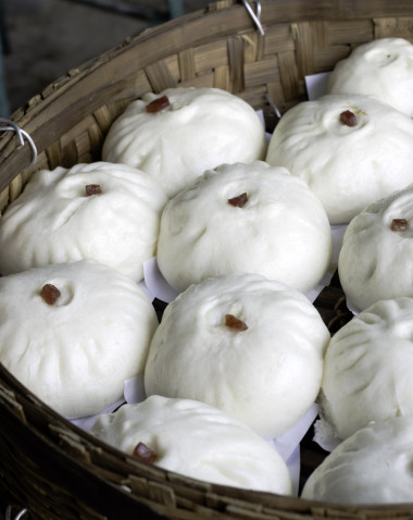 中國(guó)蒸熟的豬肉包子