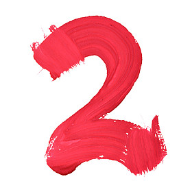 红色的手写体的数字