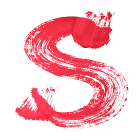 红色的手写的字母