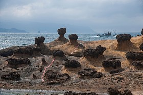 Strange rock scenes at Ye Liu Geopark, Wanli District, New Taipei city, Taiwan