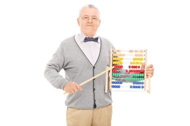 老师指着算盘图片