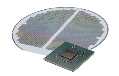 躺在硅晶片上的 cpu