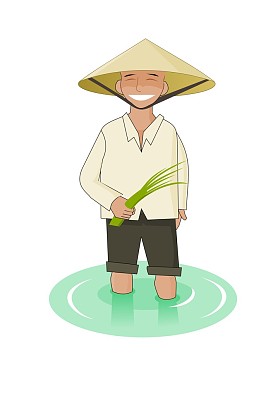 水稻在他手中的越南人图片