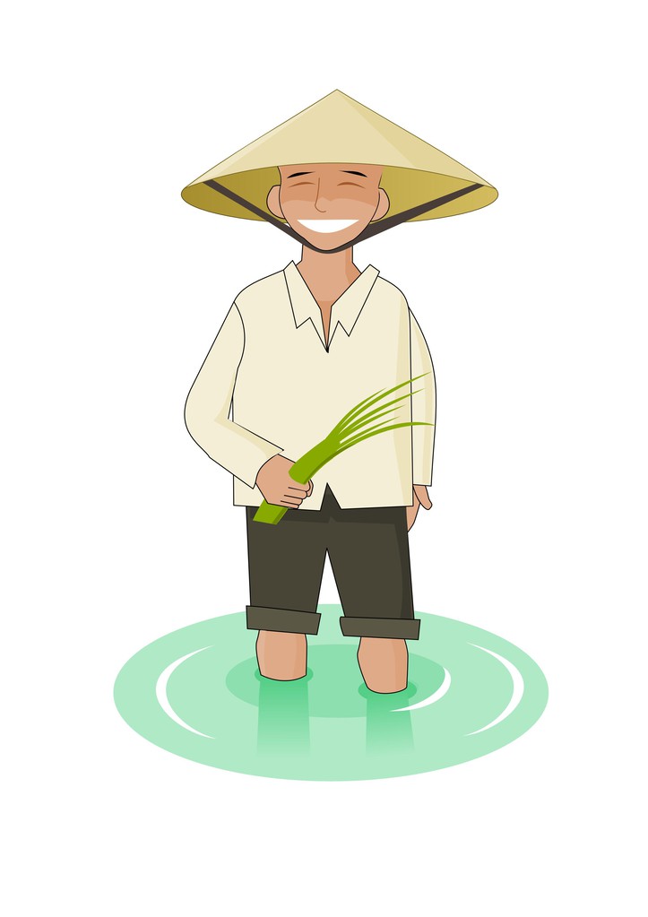 水稻在他手中的越南人图片