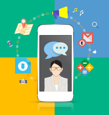 用于 web 和移動電話服務(wù)和應(yīng)用程序的智能手機(jī)設(shè)計(jì)概念圖標(biāo)