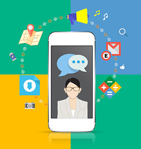 用于 web 和移动电话服务和应用程序的智能手机设计概念图标