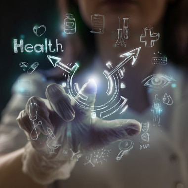 醫(yī)生現(xiàn)代計(jì)算機(jī)接口照片