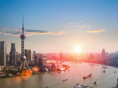 上海的一個美麗的黃昏