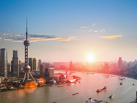 上海的一个美丽的黄昏