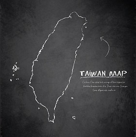 台湾地图黑板黑板矢量