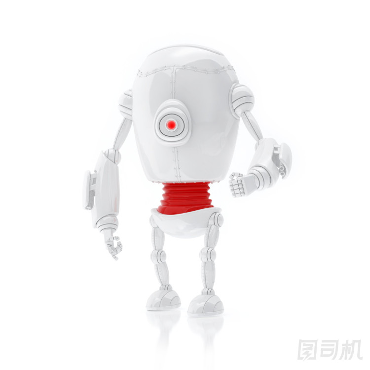 孤立的白色背景上的白色機器人站
