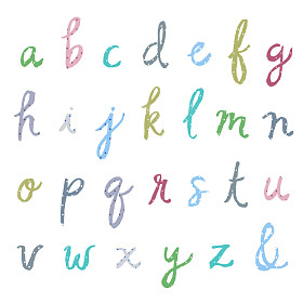 手绘水彩字母表图片
