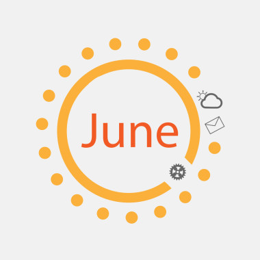 太阳象征 6 月文本框内的文字