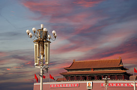 天安门城楼故宫天安门广场，北京，中国