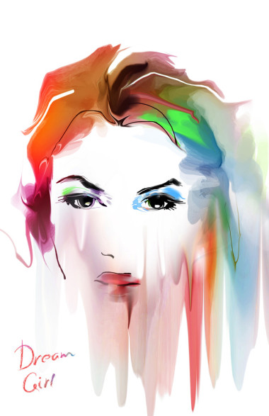 繪圖的時(shí)尚女人的畫像